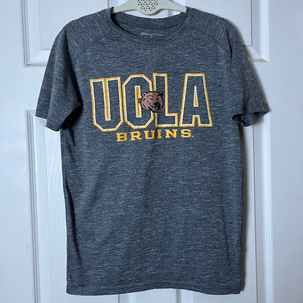 Champion UCLA Bruins T-Shirt Mens Small Gray Heather Joe Bruin Graphic Tee